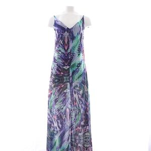 Foxie Dox Bright Geometric High Slit Maxi Dress L